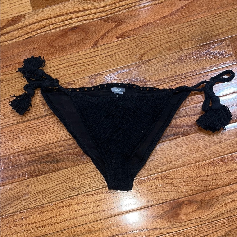 Aerie Black Crochet Bikini Bottom Size XS/S